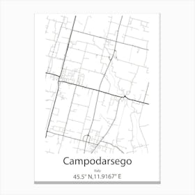 Campodarsego,Italy Minimalist Map Lienzo