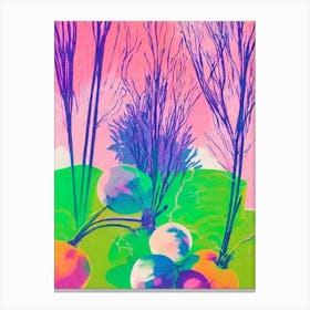 Beetroot Risograph Retro Poster vegetable Canvas Print