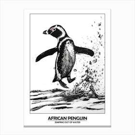 Penguin Jumping Out Of Water Poser 2 Canvas Print