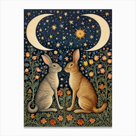 William Morris Rabbits In The Moonlight Canvas Print