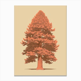 Redwood Tree Minimalistic Drawing 2 Canvas Print