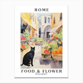Food Market With Cats In Rome 4 Poster Canvas Print