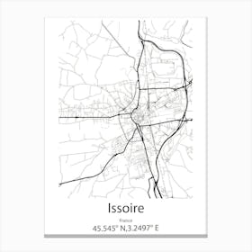 Issoire,France Minimalist Map Canvas Print