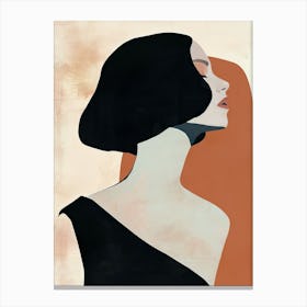 Woman In Black And Orange, Boho 1 Canvas Print