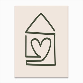 A Home Filled With Love In Beige Canvas Line Art Print