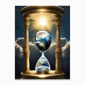Hourglass With Earth Canvas Print