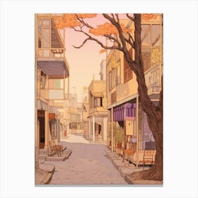 Nicosia Cyprus 1 Vintage Pink Travel Illustration Canvas Print