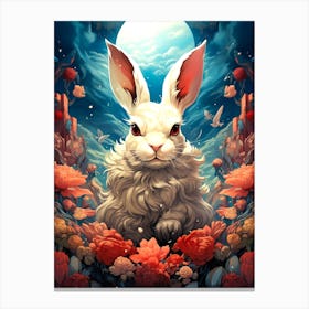 Rabbit In The Moonlight Canvas Print