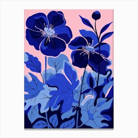 Blue Flower Illustration Petunia 4 Canvas Print
