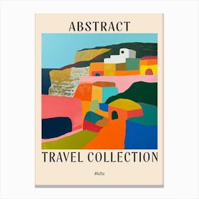 Abstract Travel Collection Poster Malta 3 Canvas Print