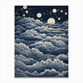 Moonlight Over The Sea Canvas Print