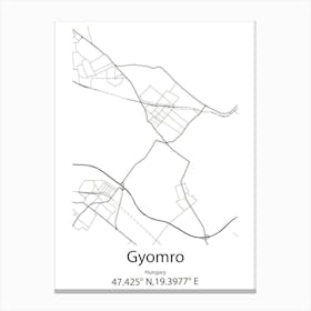 Gyomro,Hungary Minimalist Map Canvas Print