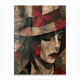 Woman In Red Hat 5 Canvas Print