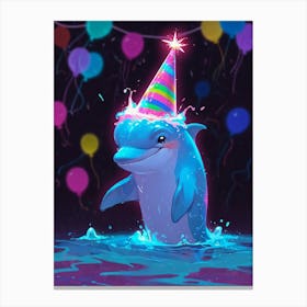 Birthday Dolphin Canvas Print