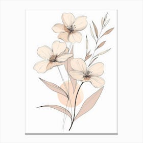 Flowers On A White Background 4 Canvas Print