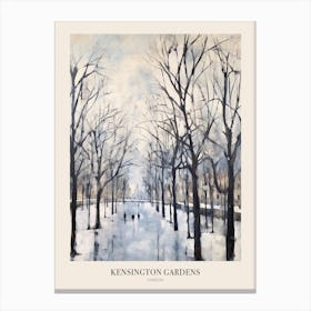 Winter City Park Poster Kensington Gardens London 3 Canvas Print