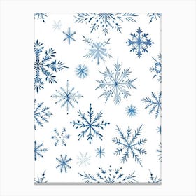 Pattern, Snowflakes, Pencil Illustration 3 Canvas Print