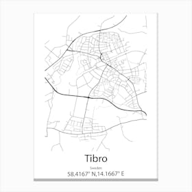 Tibro,Sweden Minimalist Map Canvas Print