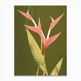 Pink & Green Heliconia 3 Canvas Print