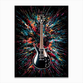 Modern Electric Guitar Oil Painting #2 Canvas Print