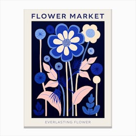 Blue Flower Market Poster Everlasting Flower Market Poster 2 Canvas Print