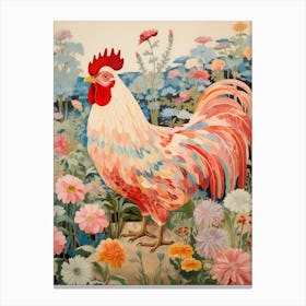 Chicken 3 Detailed Bird Painting Canvas Print