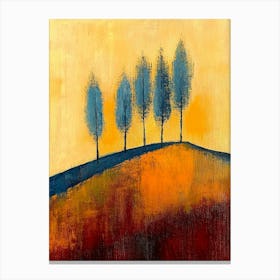 Three Trees On A Hill Canvas Print