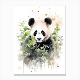 Panda Art In Chinese Brush Painting Style 1 Canvas Print