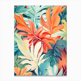 Abstract Tropical Leaves Canvas Print