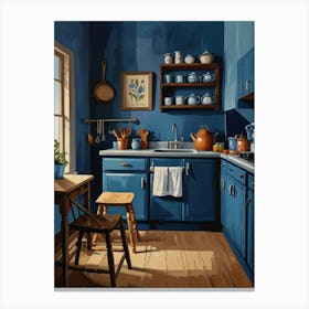 Blue Kitchen 1 Canvas Print