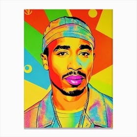 2pac Colourful Pop Art Canvas Print