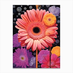 Surreal Florals Gerbera Daisy 3 Flower Painting Canvas Print