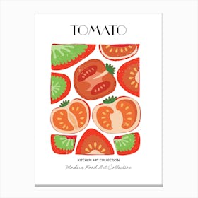 Tomato Print Kitchen Art Kitchen Poster Food Art Mid Century Modern Canvas Print