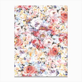 Brushstroke Roses Canvas Print