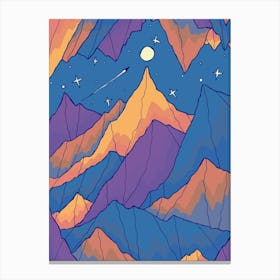 Space Blue Mountains Canvas Print