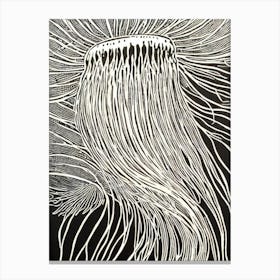 Jellyfish Linocut Canvas Print