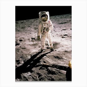 Edwin Aldrin Walking On The Lunar Surface Canvas Print