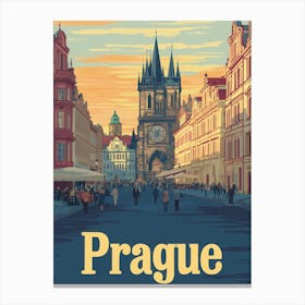 Aihrgdesign A Classic 1960s Travel Poster For Prague Canvas Print