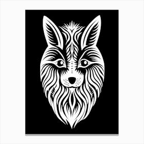 Linocut Fox Pattern 6 Canvas Print