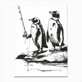 King Penguin Fishing 3 Canvas Print