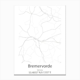 Bremervorde,Germany Minimalist Map Canvas Print