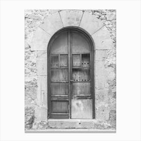 Black And White Old Wooden Door Canvas Print