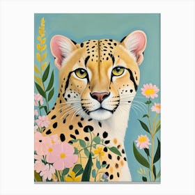 Floral Cheetah Canvas Print