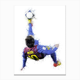 Lionel Messi Bicycle Kick Painting Canvas Print