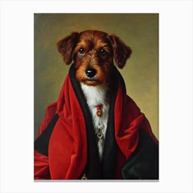 Irish Terrier Renaissance Portrait Oil Painting Canvas Print