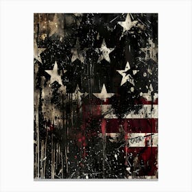 American Flag: USA Patriotic Punk Aesthetic Wall Art Canvas Print