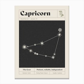 Capricorn Constellation Canvas Print