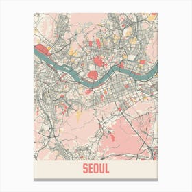 Seoul Map Poster Canvas Print