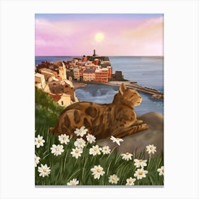 Whiskers in the Wildflowers Canvas Print