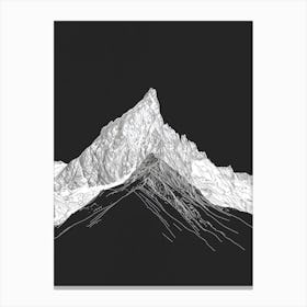 Beinn Mhanach Mountain Line Drawing 7 Canvas Print